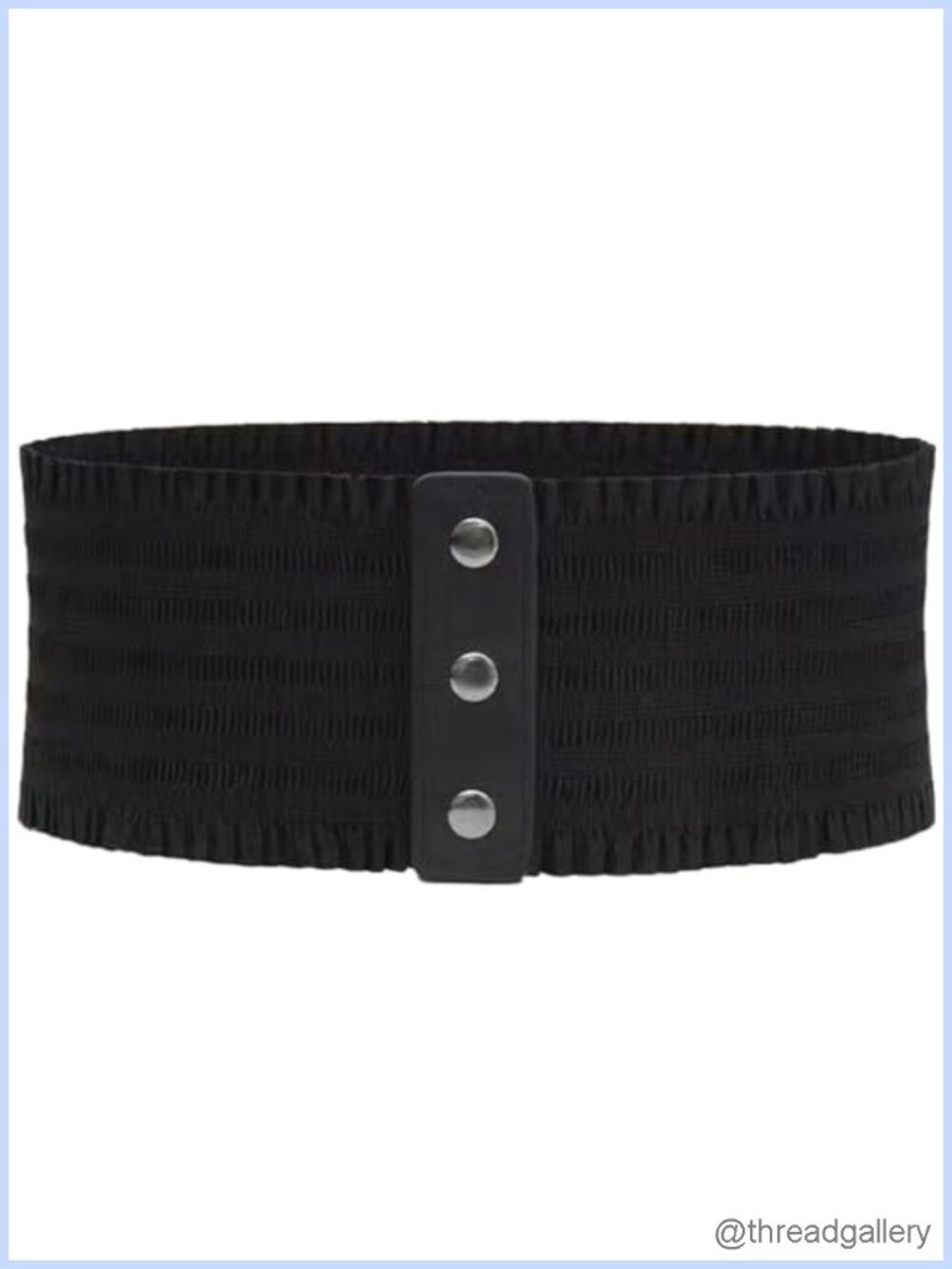 PU Leather Wide Elastic Cinch Belt Snap Button Waistband for Dress